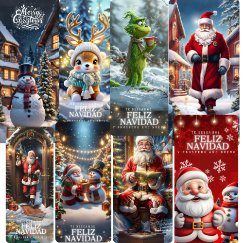 Forro Funda Para Puerta Navideña