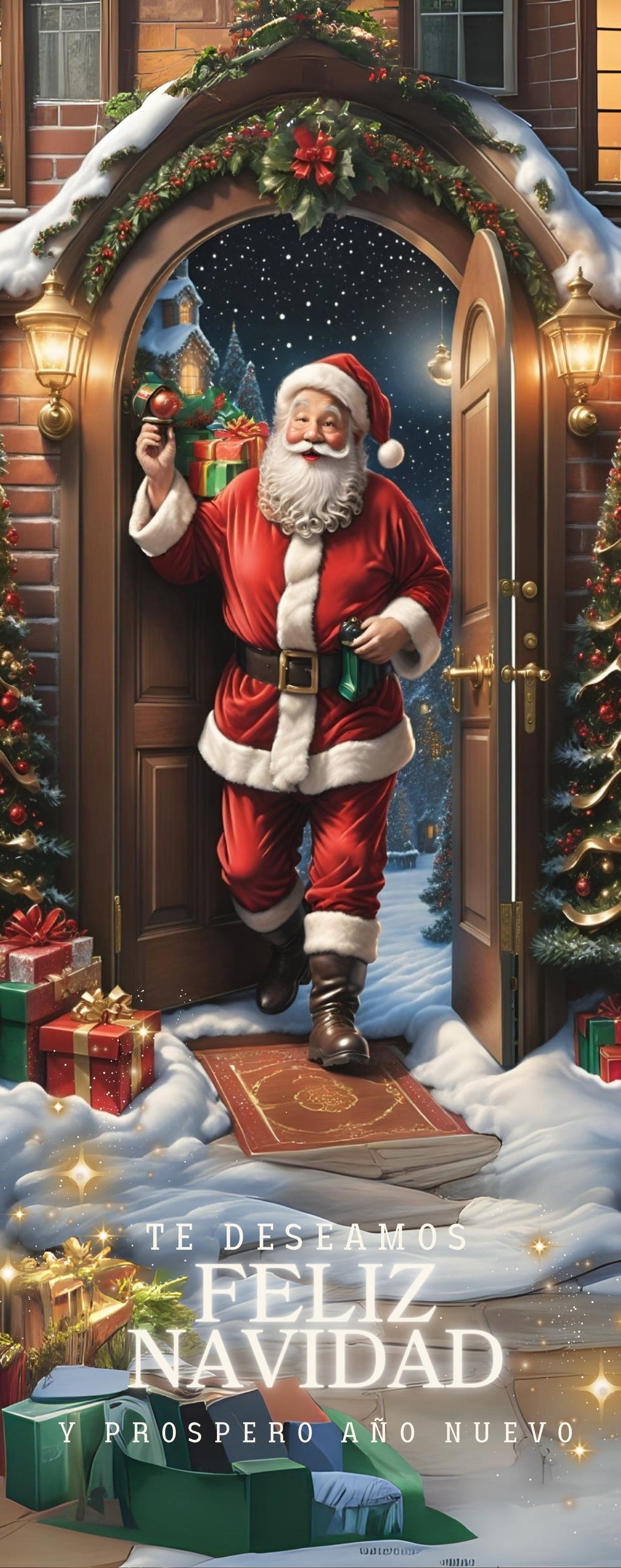 Forro Funda Para Puerta Navideña